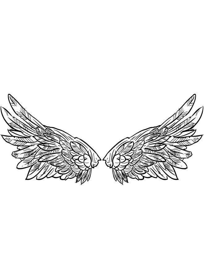 2 Piece Waterproof Temporary Tattoo Stickers Black- of Wing Tattoo Stickers Black Water Transfer Stickers Water Tattoo Stickers - Image 3