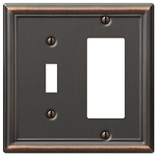 Amerelle 149TRDB Chelsea Wallplate, 1 Toggle / 1 Rocker, Steel, Aged Bronze, 1-Pack - Image 5