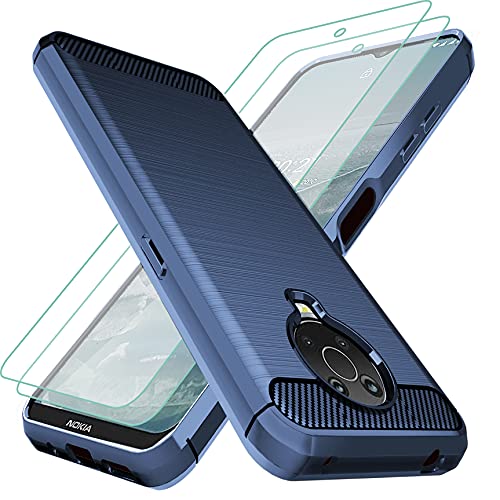 Osophter for Nokia G10 Case,Nokia G20 Case with 2pcs Screen Protector Shock-Absorption Flexible TPU Rubber Protective Cell Phone Cover(Navy Blue) - Image 1