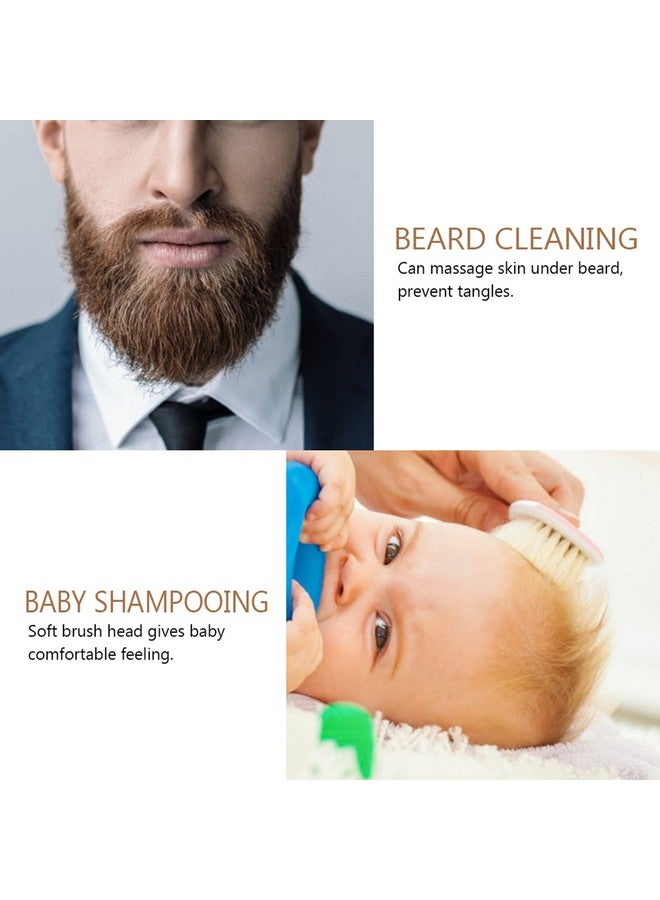 AYNEFY Wooden Hair Cleaning Brushhair Brush Soft Goat Hair Oil Head Brush Hairbrushhair Styling Carving Cleaning Brush For Men Women - Image 2