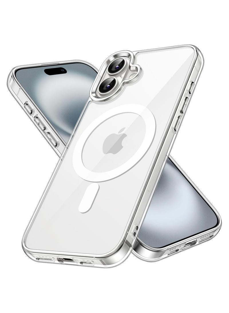 iPhone 16 Case MagSafe Ultra Slim Clear Cover Shockproof Transparent Magnetic Phone Cover - Clear