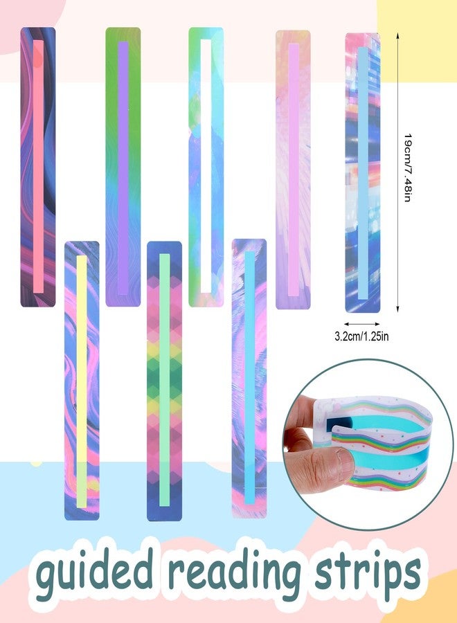 Ymapinc 8Pcs Guided Reading Strips,Reading Trackers for Kids Dyslexia Tools Bookmarks Line Readers for Students Highlighter Trackers Teacher Education Supplies - Image 2