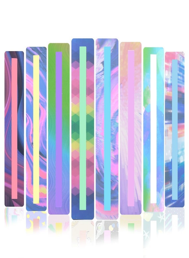 Ymapinc 8Pcs Guided Reading Strips,Reading Trackers for Kids Dyslexia Tools Bookmarks Line Readers for Students Highlighter Trackers Teacher Education Supplies - Image 1