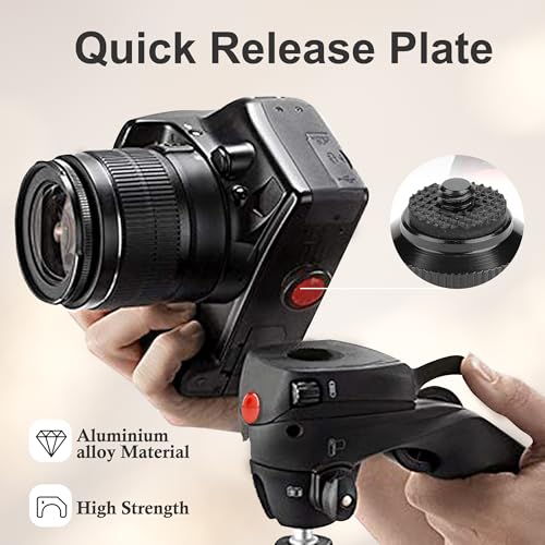 Acouto Quick Release Plate Mini Aluminium Alloy Camera Round Quick Release Plate Head 1/4 inch Screw for Compact Action Tripod Mounts Clamps Red Replacement - Image 3