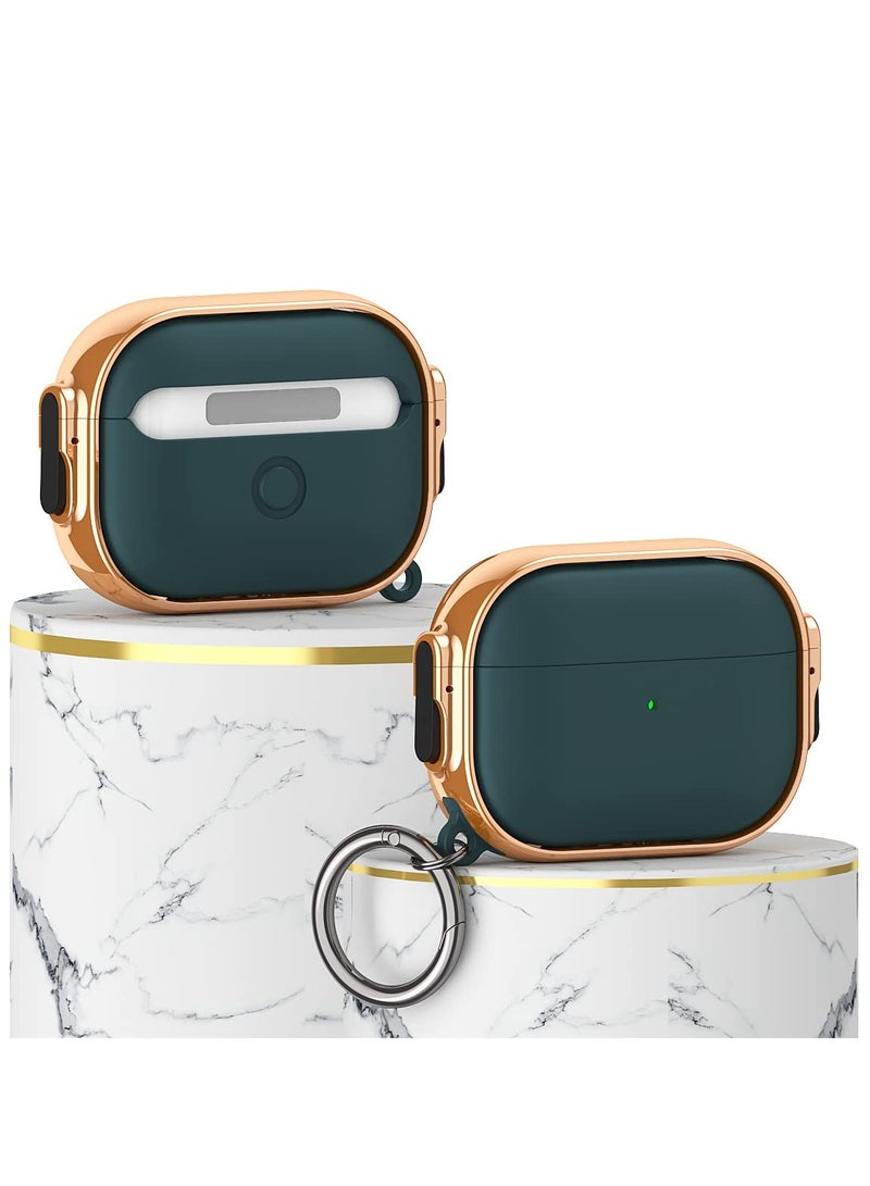SYOSI Plating Case for Airpods Pro 2, Case with Carabiner Shock-Absorbing Case Cover Shock-Absorbing Case Outdoor Protective Cover Hard Shell Case Anti-Drop Case for 2022 Released Airpods Pro 2  - Image 3