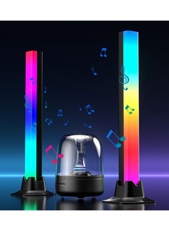 الصوت منشط RGB LED ضوء بار، الموسيقى مزامنة لون تغيير مصباح المزاج المحيط، عمودي وأفقي يمكن وضع غرفة الألعاب الخلفية، ضوء ديكور مدعوم بواسطة USB للتلفزيون والمكتب وغرفة النوم والديكور الحفلة - Image 2