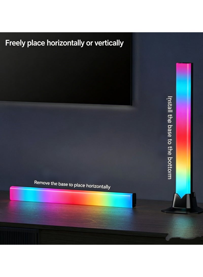 الصوت منشط RGB LED ضوء بار، الموسيقى مزامنة لون تغيير مصباح المزاج المحيط، عمودي وأفقي يمكن وضع غرفة الألعاب الخلفية، ضوء ديكور مدعوم بواسطة USB للتلفزيون والمكتب وغرفة النوم والديكور الحفلة - Image 3