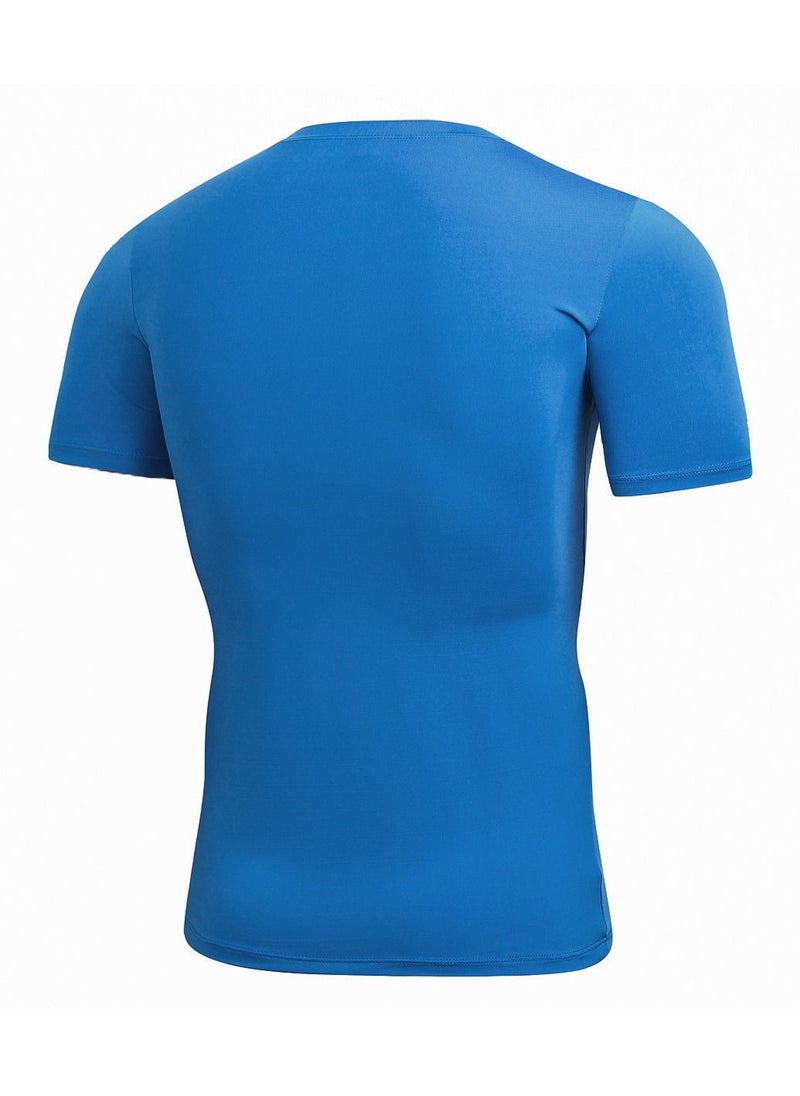 Loquat Men Quick Dry Breathable Elastic T-Shirt Blue  - Image 2