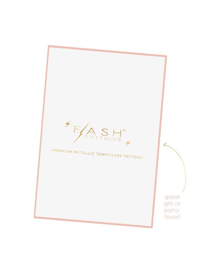 Flash+Tattoos WINTER WONDERLAND VARIETY SET from features 25 assorted holiday-inspired premium waterproof metallic gold & silver jewelry temporary foil party - Party Supplies - Image 5