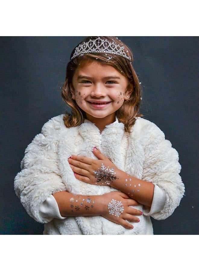 Flash+Tattoos WINTER WONDERLAND VARIETY SET from features 25 assorted holiday-inspired premium waterproof metallic gold & silver jewelry temporary foil party - Party Supplies - Image 3