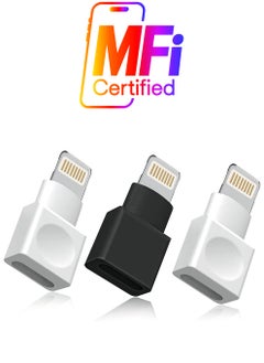 "Lightning Extender Adapter, 3Pack Apple MFI Certified Phone Charger Extension Cable, Male to Female Dock Extender Compatible with iPhone, iPad, iPod Transfer Audio Video Data Charging "