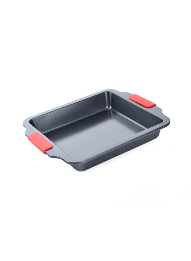 Trust Square Carbon Steel Baking Pan With Soft Touch Silicone Grip Black/Red 30x26.5x4.5cm 