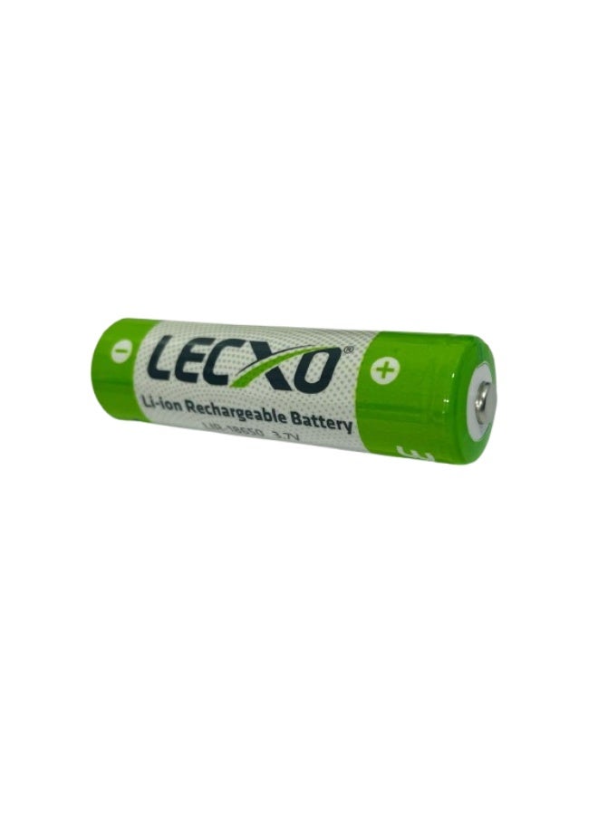 Lecxo (2 PCS) LECXO 18650 Rechargeable Battery 3.7V 3600mAh Li-ion Flat Top – High Capacity Lithium Cell for Flashlights, Cameras, Power Banks, and DIY Electronics - Image 1