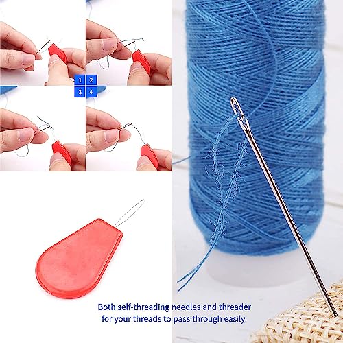 Fapiwen Portable Sewing Kit, Fapiwen Home Sewing Kit, DIY Sewing Supplies for Adults and Kids, Sewing Supplies and Accessories Contains 12 Spools of Thread of 100m, Sewing Needles and Tape Measure Etc - Image 2