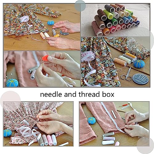 Fapiwen Portable Sewing Kit, Fapiwen Home Sewing Kit, DIY Sewing Supplies for Adults and Kids, Sewing Supplies and Accessories Contains 12 Spools of Thread of 100m, Sewing Needles and Tape Measure Etc - Image 5