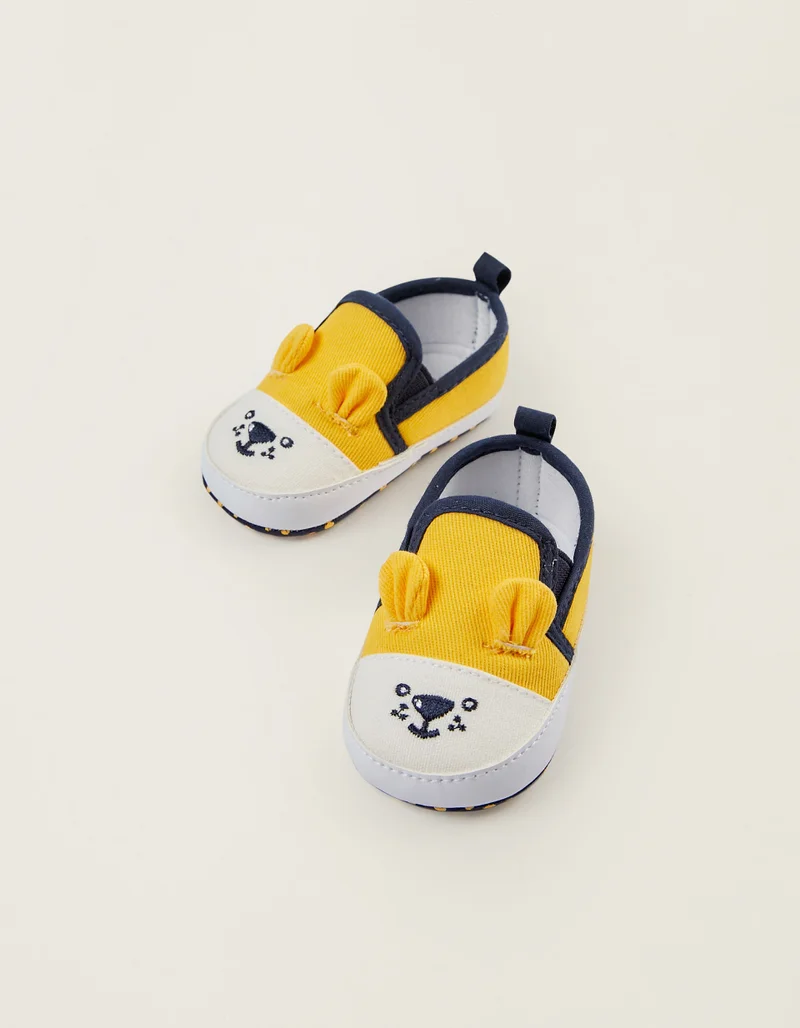 Zippy Slip-on Trainers for Newborn Baby Boys, Yellow/Dark Blue