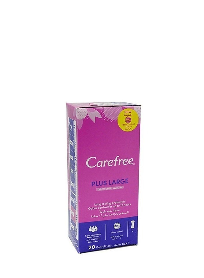 Plus Large Panty Liner Long Lasting Protection Odour Control for Up to 12 Hours 20 Pantyliner