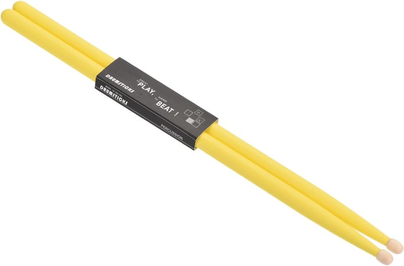 QUARKZMAN 1 Pair Maple Drumsticks with Non-Slip Handles 7A Yellow Classic Wooden Drum Stick for Musical Instrument Percussion - Image 1