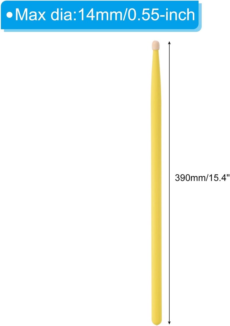QUARKZMAN 1 Pair Maple Drumsticks with Non-Slip Handles 7A Yellow Classic Wooden Drum Stick for Musical Instrument Percussion - Image 2