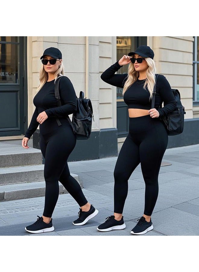 FULLSOFT Soft Leggings for Women - High Waisted Tummy Control No See Through Workout Yoga Pants - Image 5