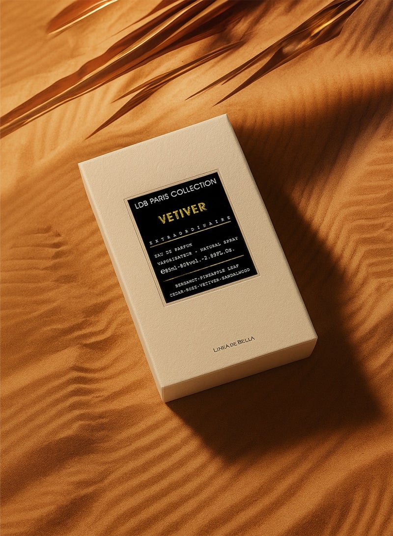 LDB Paris Collection Vetiver 85ml | Luxury Perfume for Men& Women with Citrus & Woody Notes | Long Lasting & Fresh Eau De Parfum