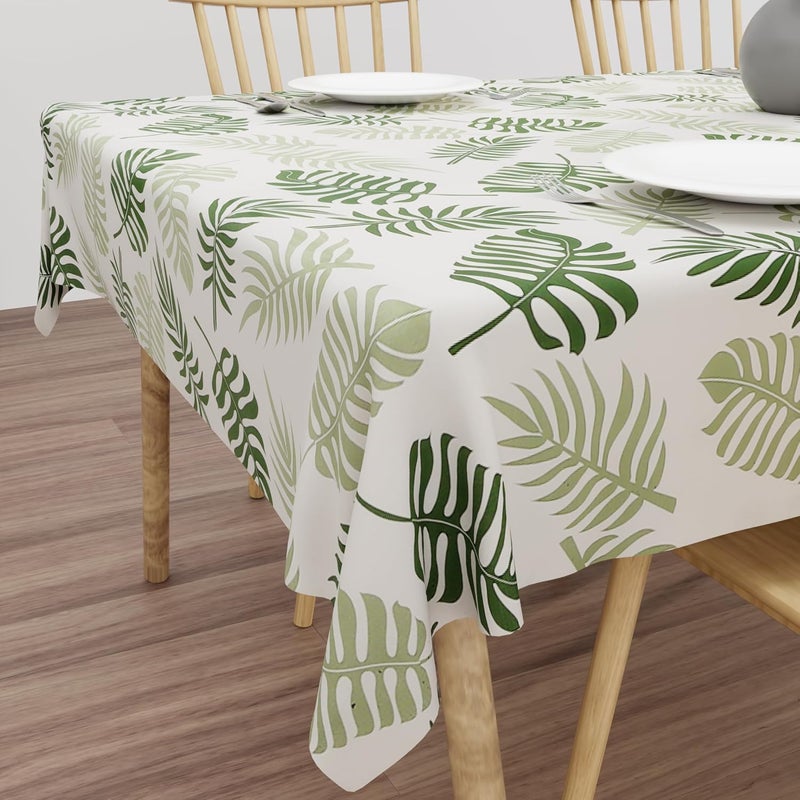 Wings Star 2-4 Seater PVC Table Cover; Anti Slip; 40x60 Inches; 4 Seater Center Table Cover; Green Leaf - Image 1