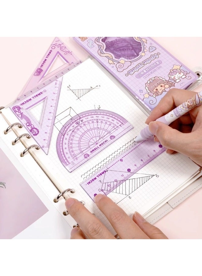 Small Potato Straight Ruler Set Primary School Students Special Soft Ruler Multi-function Scale Geometric Drawing Triangle Ruler-Model:Small Potato  -15cm - Image 3