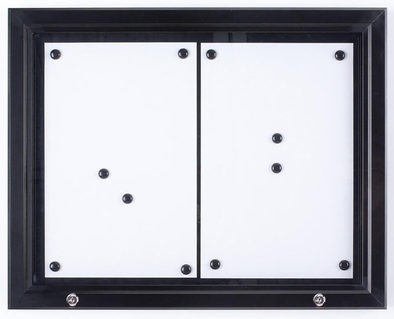 Displays2go Weather Resistant Magnetic Surface Bulletin Board with SwingOpen Locking Door Wall Mounted Matte Black Finish Aluminum Frame for Indoor Or Outdoor Use - Image 1