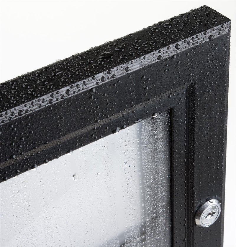 Displays2go Weather Resistant Magnetic Surface Bulletin Board with SwingOpen Locking Door Wall Mounted Matte Black Finish Aluminum Frame for Indoor Or Outdoor Use - Image 2