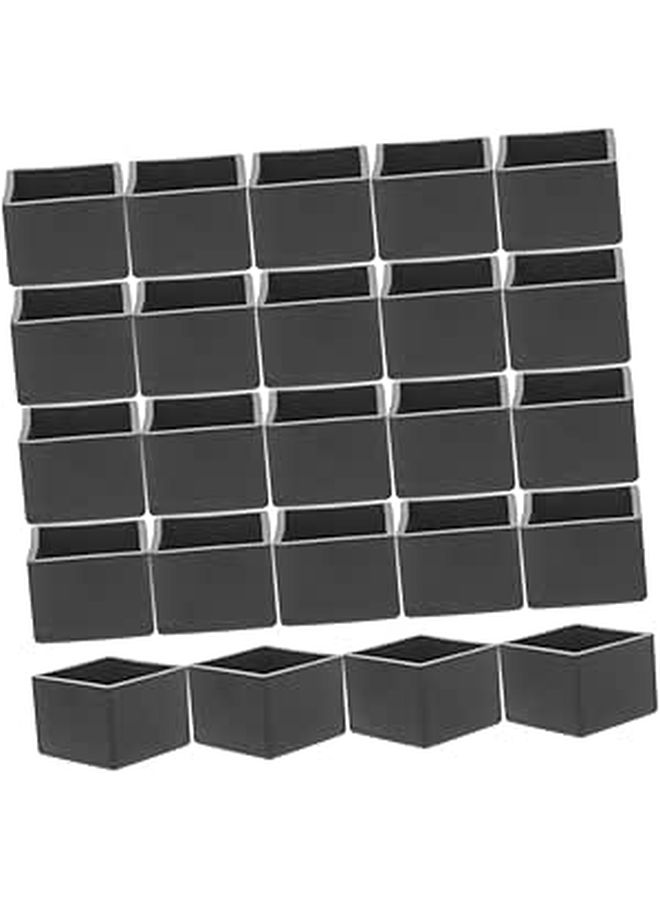 24pcs Plastic Chair Leg Protectors Square 35x35mm Thickened Non Slip Floor Covers - Image 1