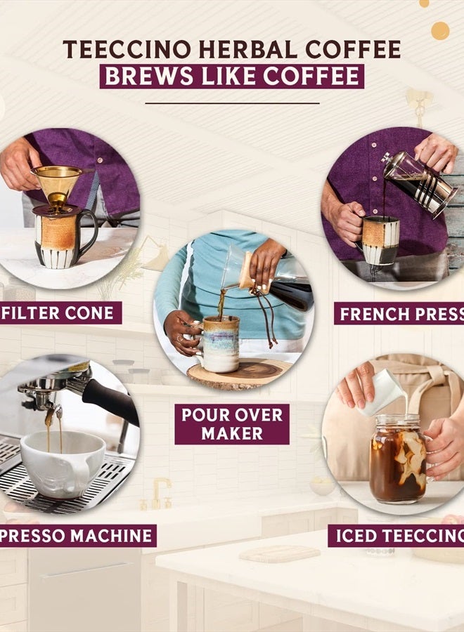 teeccino بديل قهوة الهندباء - جافا - قهوة عشبية | بديل قهوة مطحونة | بروبيوتيك | خالية من الكافيين | خالية من الحمض | تحميص متوسط، 11 أونصة (عبوة من 2) - Image 3