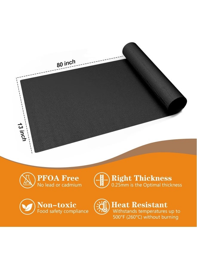 Oven Liners for the Bottom of Oven, 80" Roll Large Oven Liners with Slide Cutter, 500 Degree Reusable Oven Protector Liner, Non-Stick, Easy to Clean, BBQ grill Mat, Oven Mat, for Microwave and Grills - Image 4