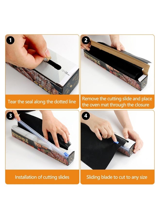Oven Liners for the Bottom of Oven, 80" Roll Large Oven Liners with Slide Cutter, 500 Degree Reusable Oven Protector Liner, Non-Stick, Easy to Clean, BBQ grill Mat, Oven Mat, for Microwave and Grills - Image 5