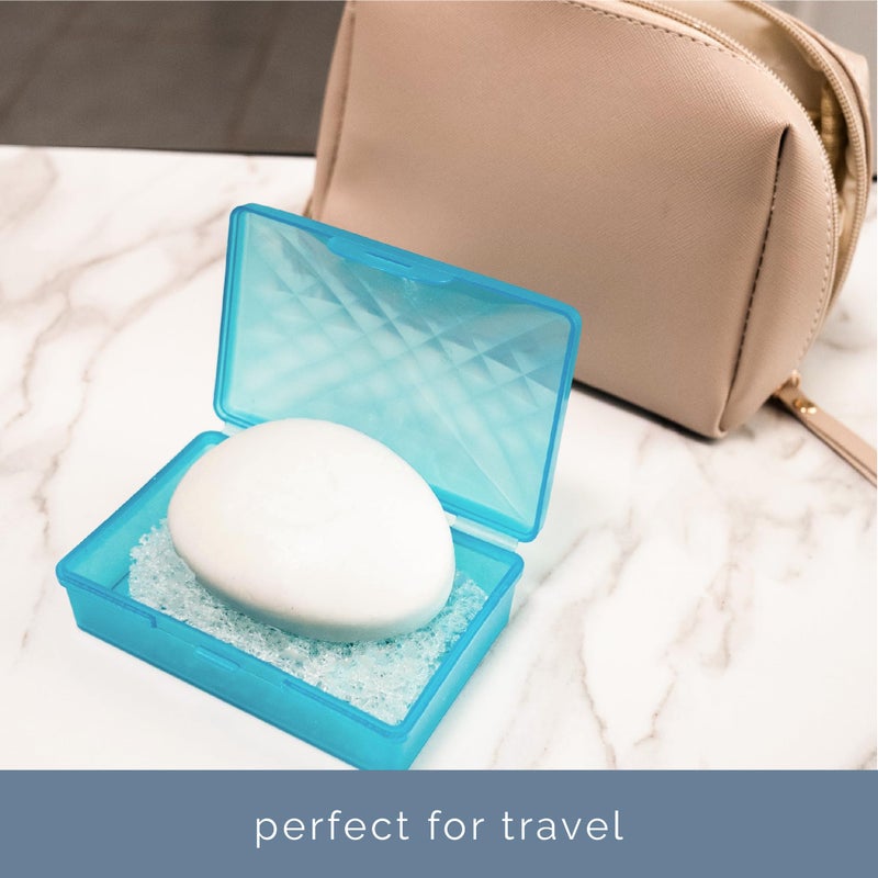 S&T INC. Bar Soap Holder for Kitchen, Bathroom, and Soap Dish, 4 Pack, Clear, 2.9 inches by 4.4 inches - Image 4