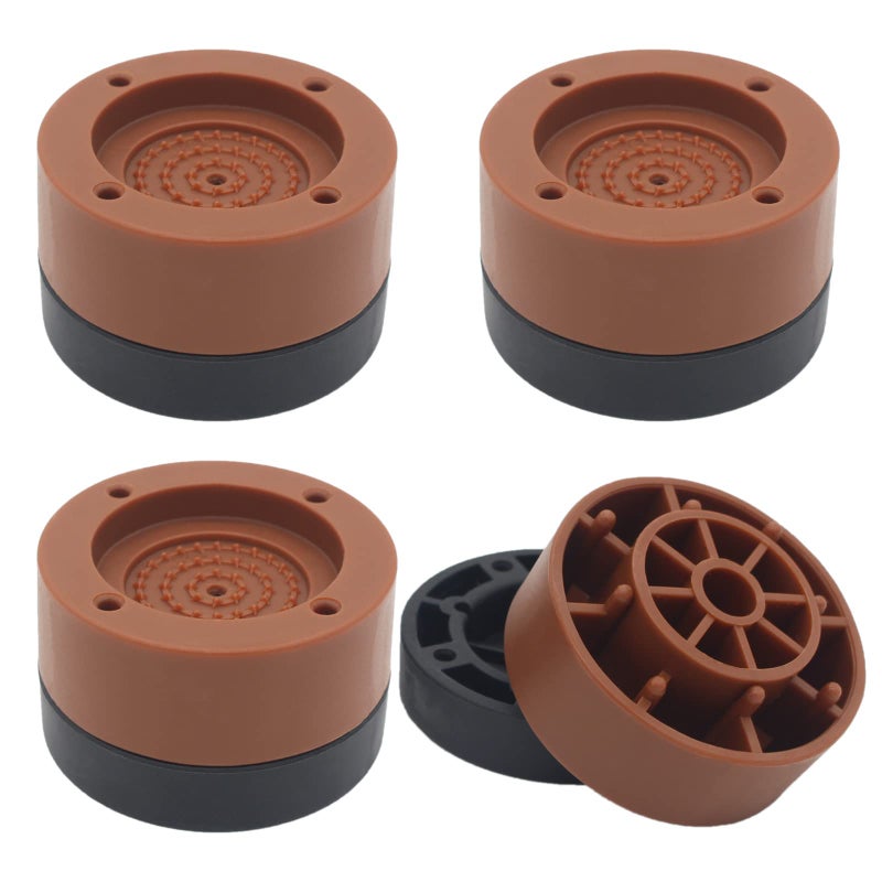 HANIHUA HANIHUA 4 Sets Round Furniture Bed Risers Brown Adjustable Bed Lifts Risers 1 inch for Bed Frame Chair Risers Sofa Home Heavy Duty Table Couch Legs Feet Accessories Up to 1500 lbs