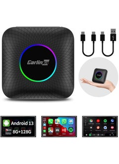 CarPlay Android 13 Ai Box Ultra Series Most Powerful Multimedia Adapter with 8GB RAM 128GB Qualcomm 6125, Built-in CarPlay Android Auto Google Play Store Only Fit for Wired CarPlay Cars