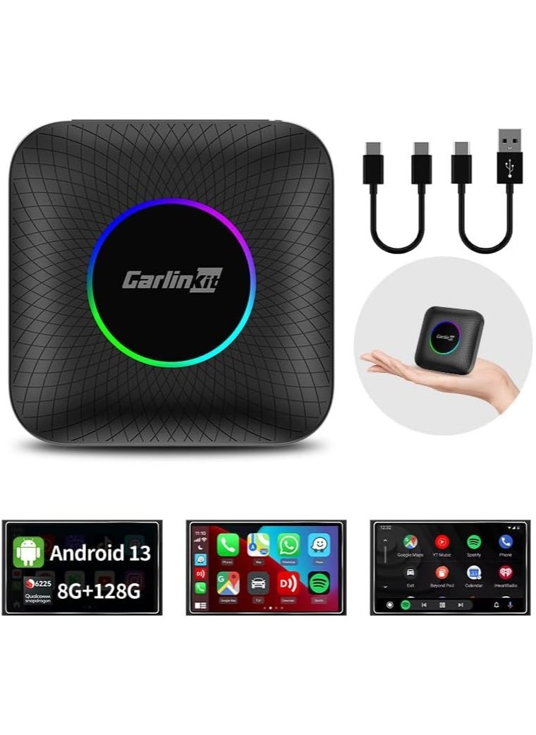 Carlinkit - CarPlay Android 13 Ai Box Ultra Series Most Powerful Multimedia Adapter with 8GB RAM 128GB Qualcomm 6125, Built-in CarPlay Android Auto Google Play Store Only Fit for Wired CarPlay Cars - Image 1