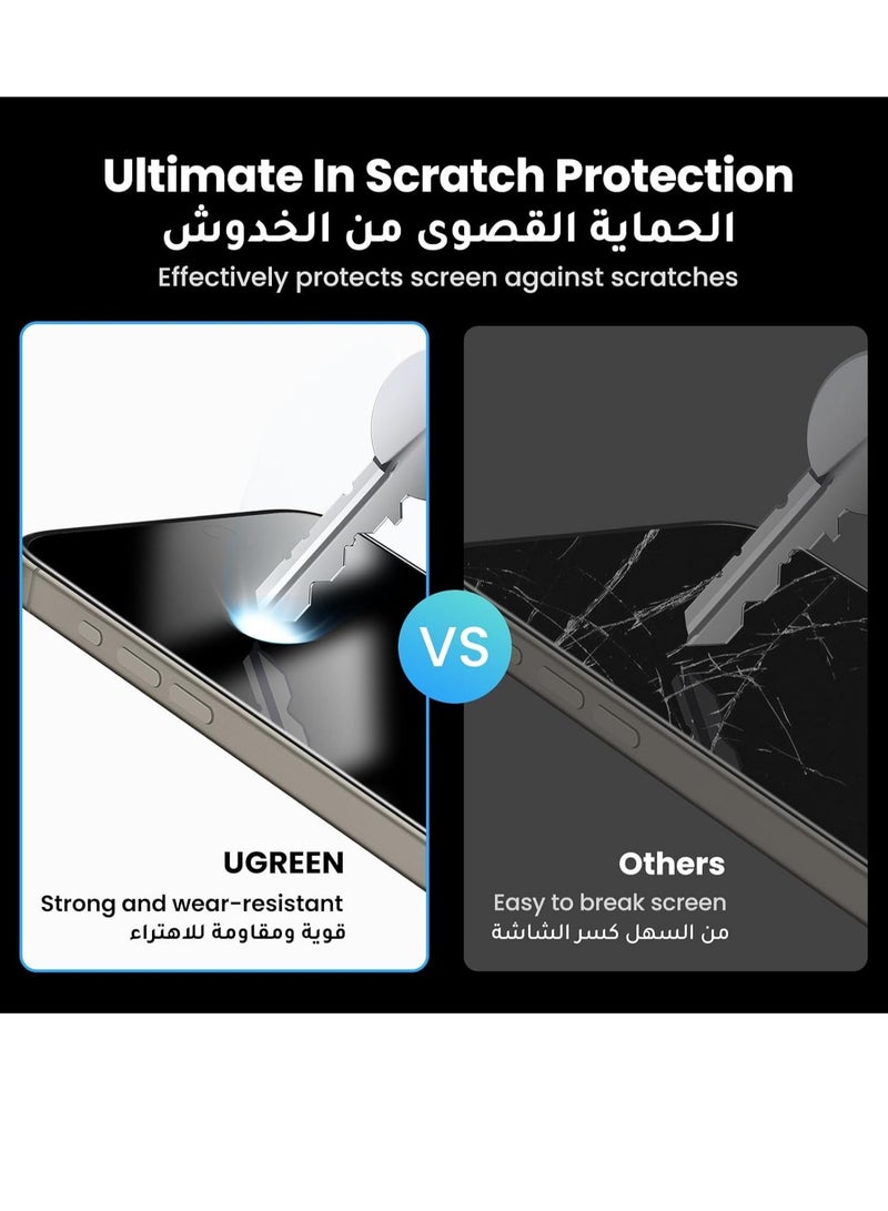 واقي شاشة الخصوصية لجهاز iPhone 15 Pro Max [تركيب سهل مع إطار محاذاة] [مضاد للسقوط ومضاد للخدش] [مناسب للحافظة] 28 درجة مضاد للتجسس ومضاد لبصمات الأصابع، واقي لجهاز iPhone 15 Pro Max - Image 5