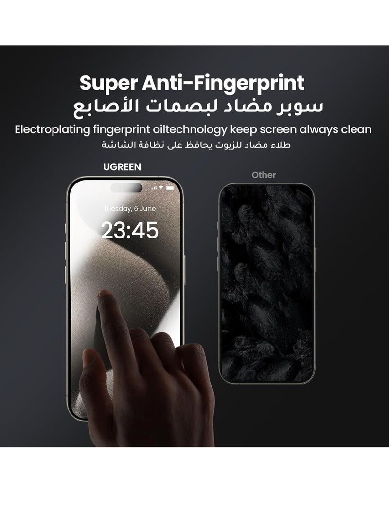 واقي شاشة الخصوصية لجهاز iPhone 15 Pro Max [تركيب سهل مع إطار محاذاة] [مضاد للسقوط ومضاد للخدش] [مناسب للحافظة] 28 درجة مضاد للتجسس ومضاد لبصمات الأصابع، واقي لجهاز iPhone 15 Pro Max - Image 3