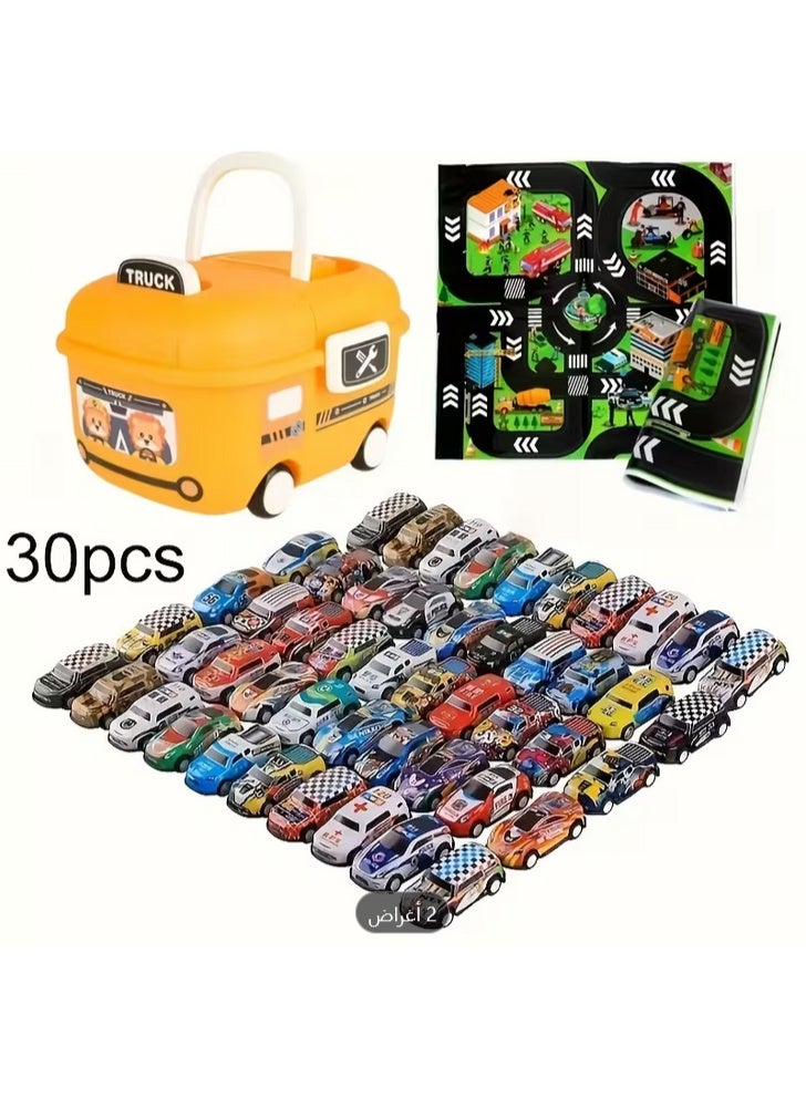 مجموعة سيارات مميزة –  30 قطعة داخل مركبة جذابة (سهلة الحمل)  أنيقة! دع طفلك ينطلق في مغامرة مليئة بالمرح والتخيّل - Image 1