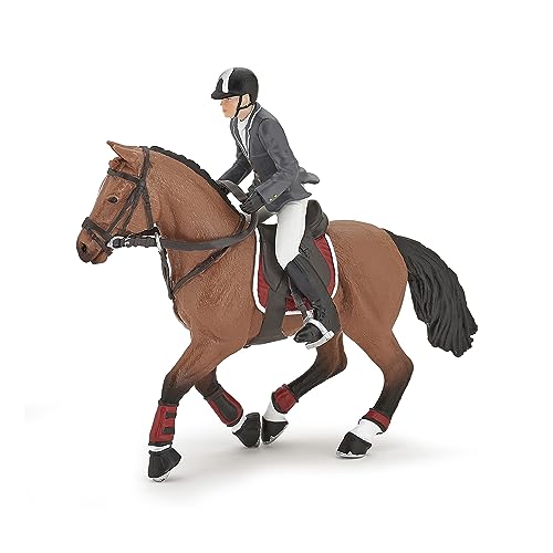 Papo HandPainted Figurine HorsesFoals and Ponies Competition Horse with Rider51561 Collectible for Children Suitable for Boys and Girls from 3 Years Old - Image 1