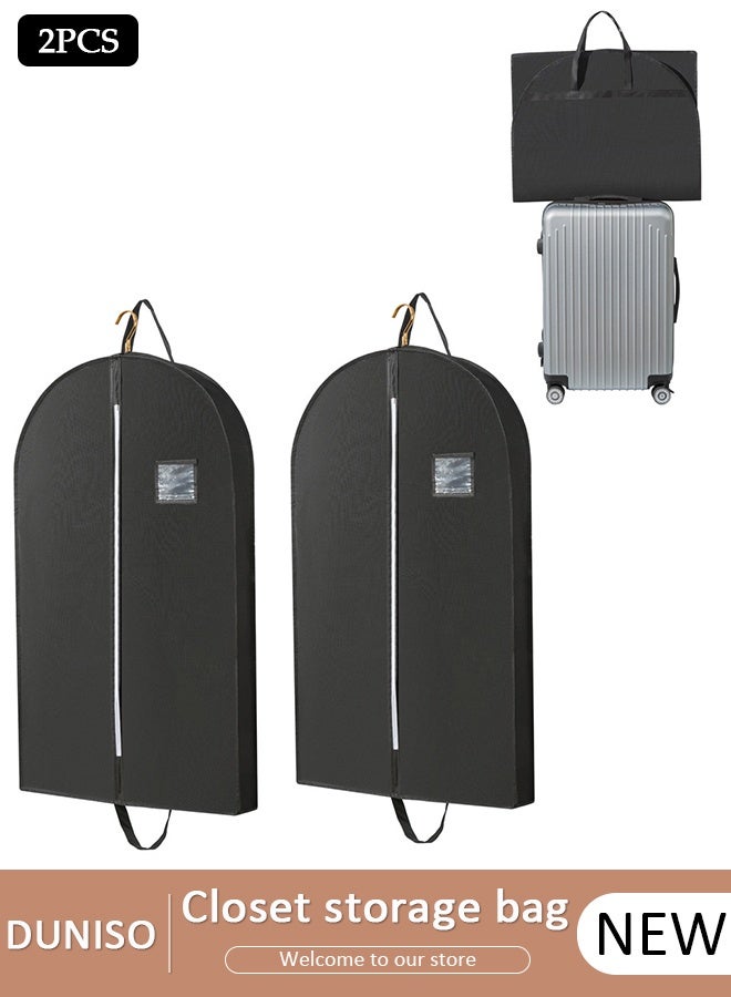 DUNISO 2PCS Foldable Clothes Dust Cover Garment Bags for Hanging Clothes Storage Gusset Suit Bags for Closet Storage Bags Dust Covers for Clothes Sweater Bags Clothes Protector for Travel - Image 1