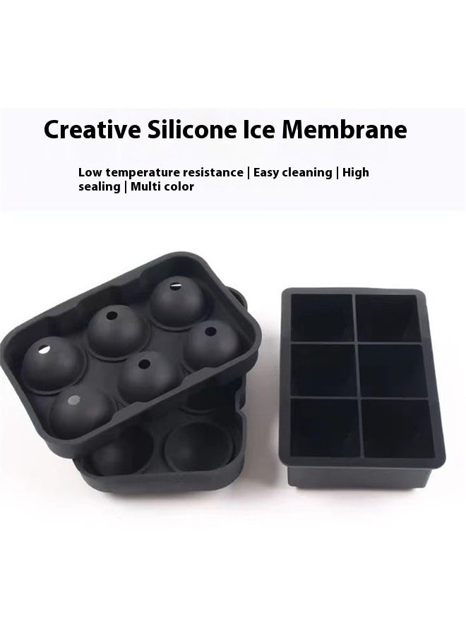 yongsheng 2 Pack Ice Cube Mold Maker Trays Round Ice Cube Trays Kitchen Large Sphere Cocktails Parties ，Ice Cube Tray Black(Sphere+ Square)  - Image 5