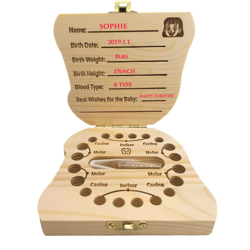 PAMBO Baby Tooth Fairy Keepsake Box- First Teeth and Curl Keepsake Box | Tooth Boxes Saver & Holders for Lost Teeth Kids-Girls - Image 2