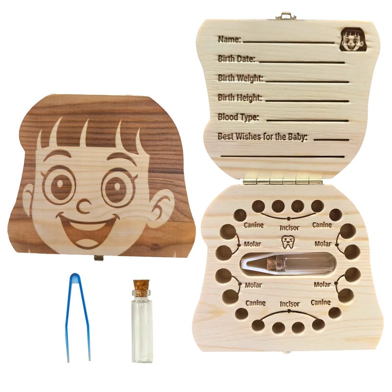 PAMBO Baby Tooth Fairy Keepsake Box- First Teeth and Curl Keepsake Box | Tooth Boxes Saver & Holders for Lost Teeth Kids-Girls - Image 1