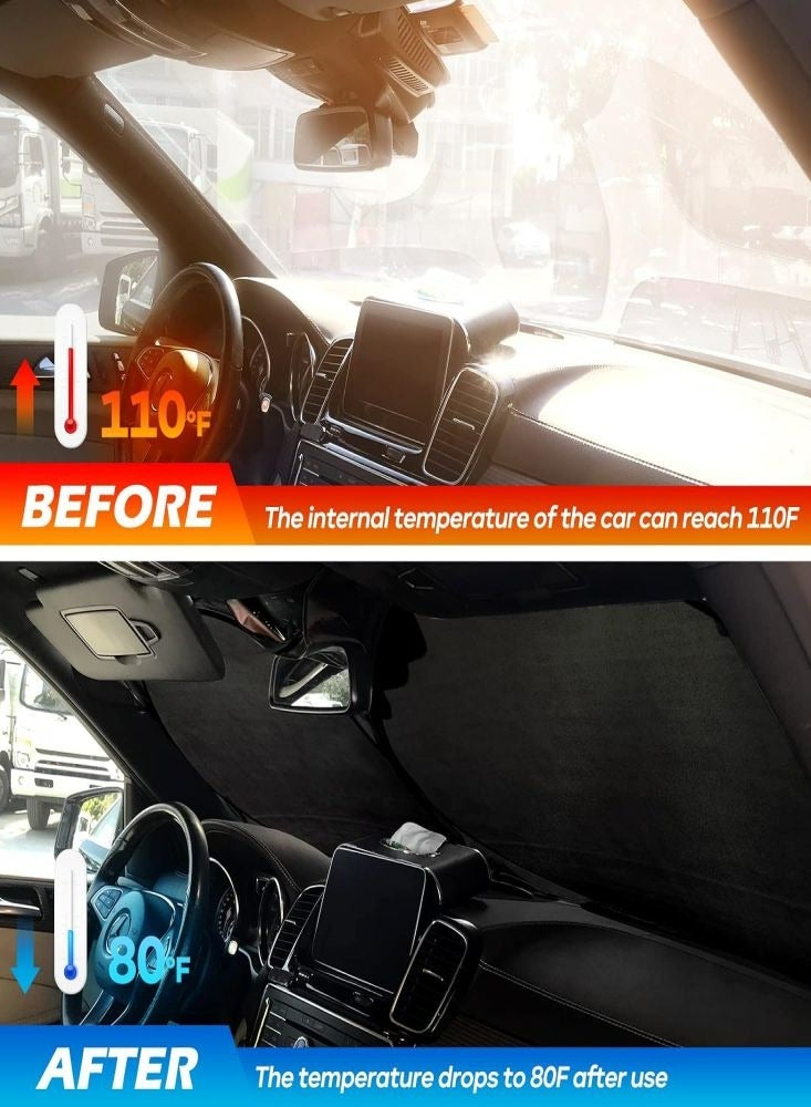 Loquat SUV Car Windshield Sunshade Sun Blocker Reflective UV Spray Protection for Car Interior Foldable Portable Sunshade Cover Reflect Heat - Image 5