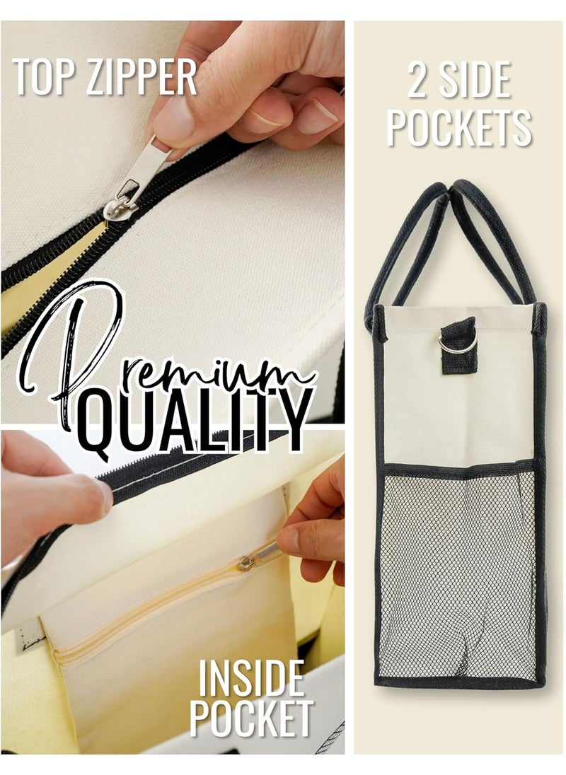 INNObeta InnoBeta Chihuahua Gifts for Women Canvas Tote Bag Chihuahua Dog Mom Bag with Top Zipper Closure and Shoulder Strap for Birthday Christmas  Life is Better with a Chihuahua  - Image 3