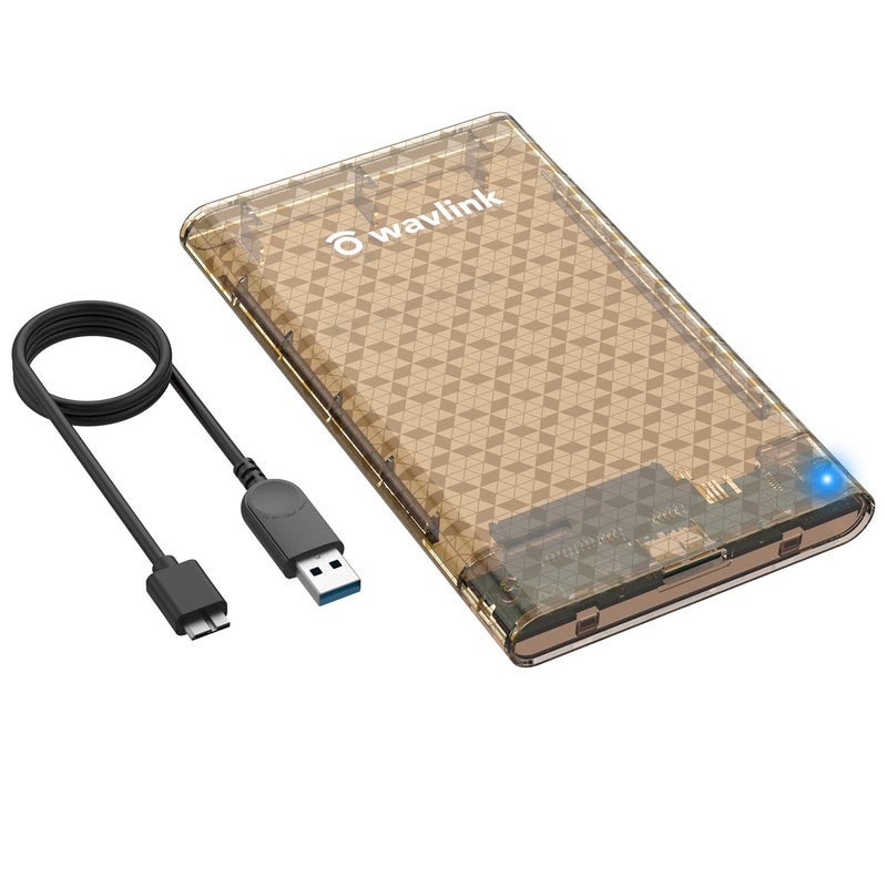 WAVLINK USB 3.0 to SATA 2.5" Tool-Free External Hard Drive Enclosure, Optimized for 7mm and 9.5mm 2.5 Inch SATA HDD/SSD, Max 4TB with UASP Protocol - Image 1