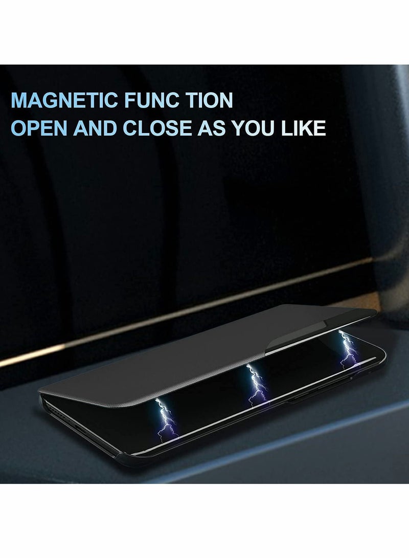 Y&D Case for Samsung Galaxy S21 Ultra Case, Smart Flip Cover With Translucent Window 5G Shockproof Protective Magnetic Leather Kickstand Clear Slim - Image 3