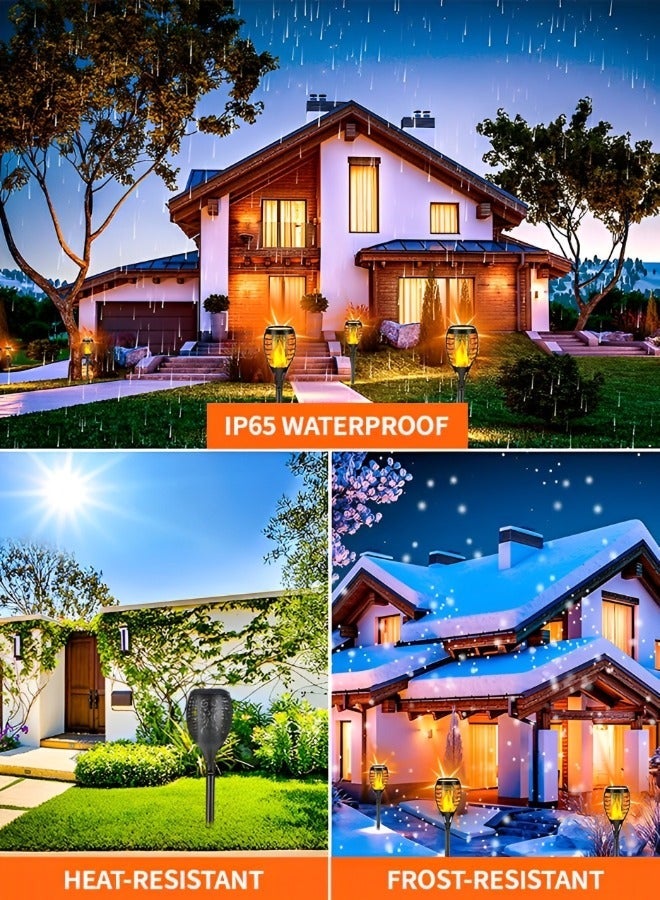 GROIC Solar Lights Upgraded, Camping Light 58.5CM Waterproof Flickering Flames 33 LED Torches Outdoor Landscape Decoration Lighting Auto On/Off Pathway for Garden Patio Yard, Black - Image 4